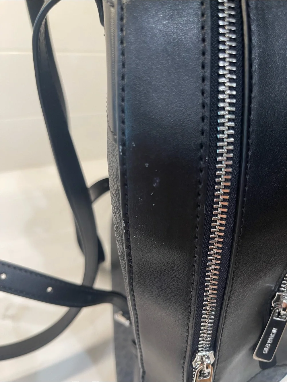 Michael Kors Black MK Logo Dome Backpack